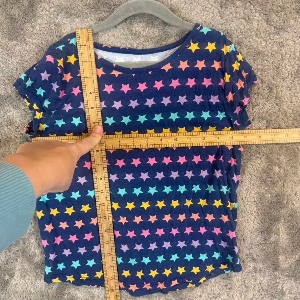 Children's Place Star Print Rainbow Short Sleeve Girls T Shirt L Large 10 12